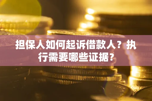 武汉担保人如何起诉借款人？执行需要哪些证据？