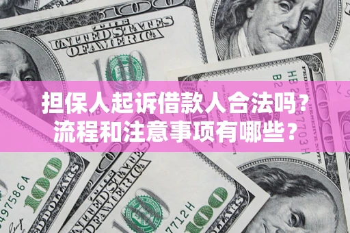 武汉担保人起诉借款人合法吗？流程和注意事项有哪些？