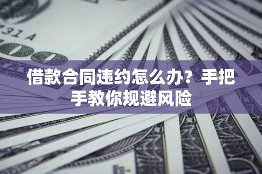 武汉借款合同违约怎么办？手把手教你规避风险