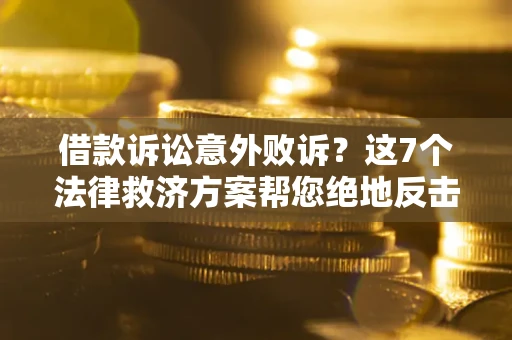 武汉借款诉讼意外败诉？这7个法律救济方案帮您绝地反击！